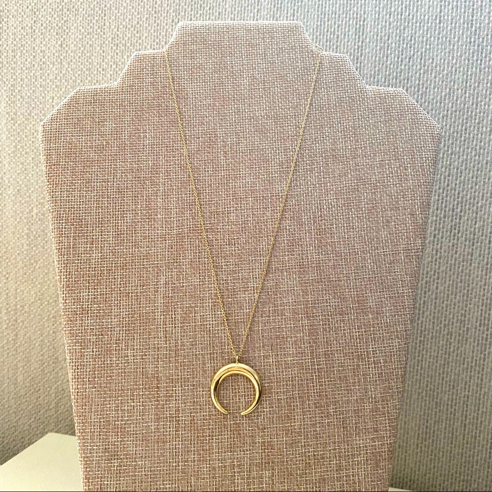 BaubleBar Gold Crescent Necklace